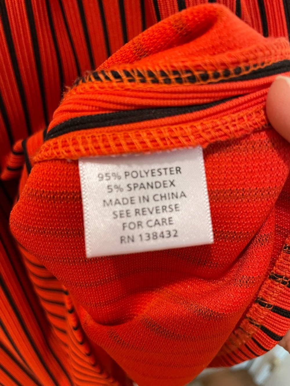 FERVOUR Orange & Black Striped Fit & Flare Dress 2X - No Belt - Picture 4 of 5